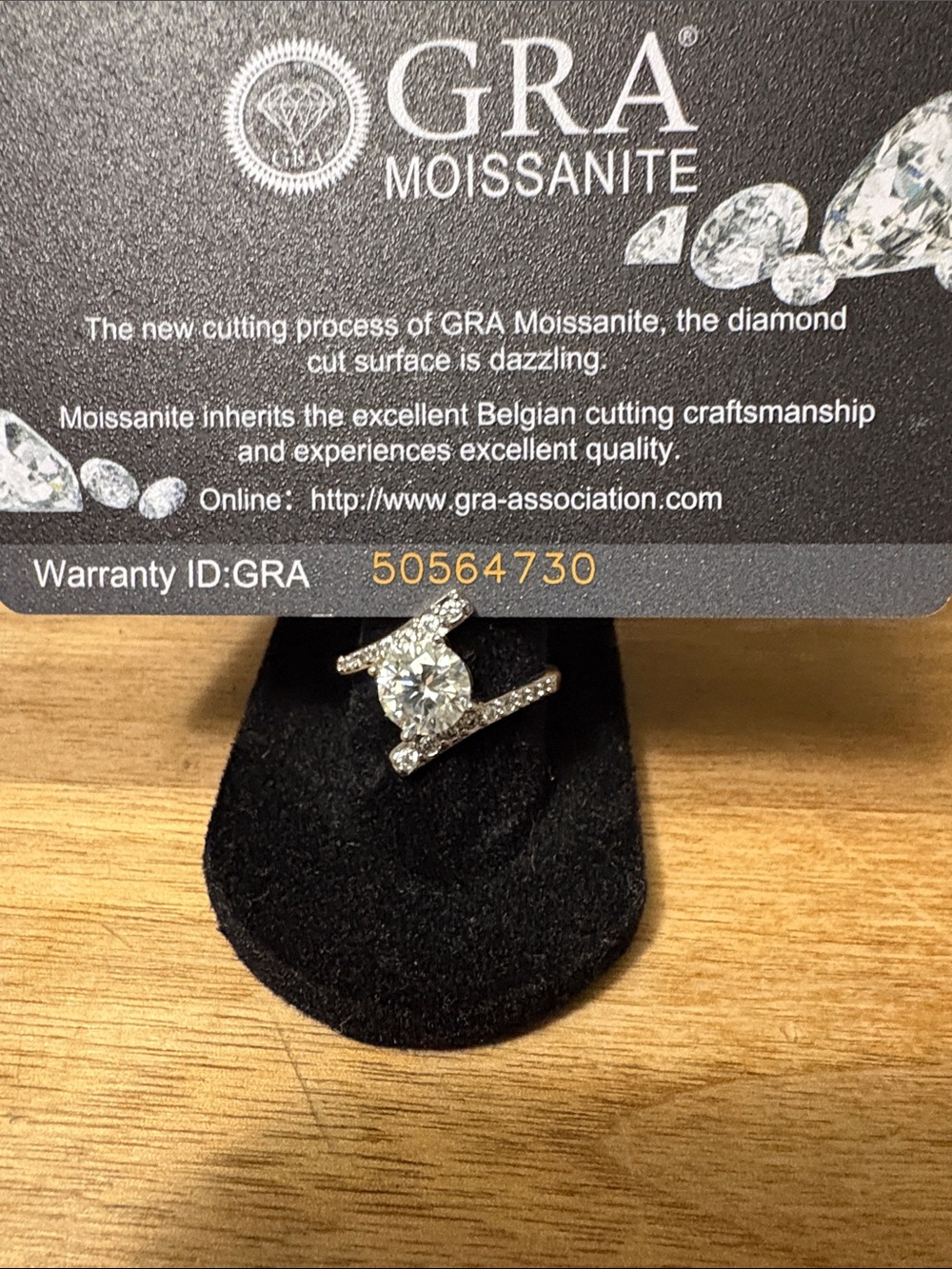 Moissanite 2 carat Solitaire Ring with side stones